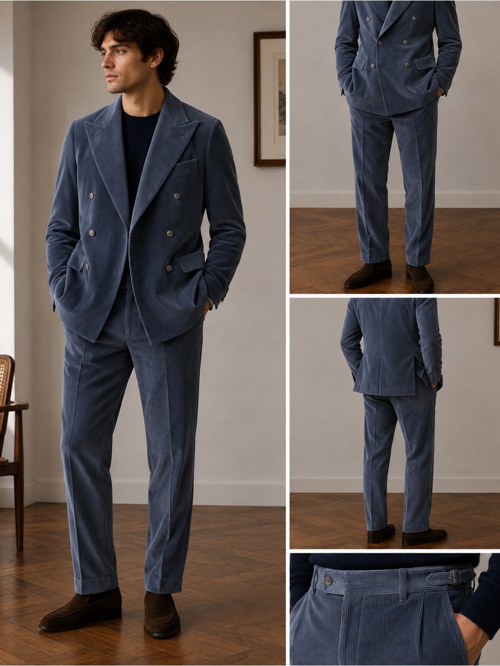 SUITSUPPLY BRESCIA DOUBLE BREASTED SUIT CORDUROY 48 size